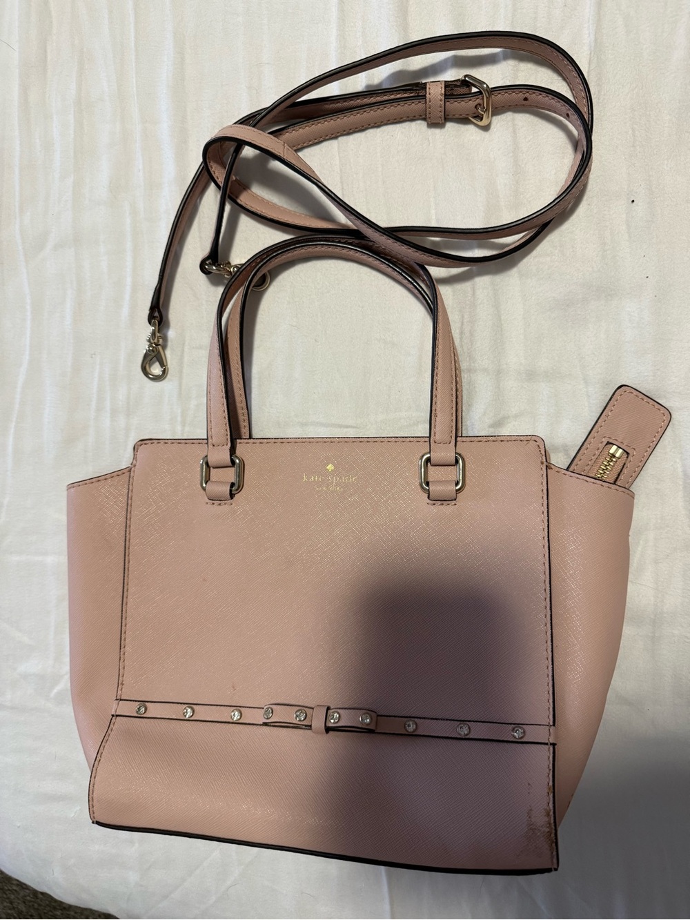 kate spade Pink Leather Satchel with Removable Strap